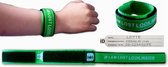 SOS Armband Kind Groen - Inclusief Pen en Reservekaartje - Naambandje / ID armband / Sport infobandje / Alarmbandje