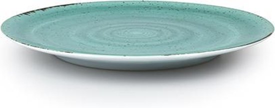 Set van 4 grote porseleinen dinerborden – Ø 27 cm – Blue lagoon kleur – voor alle gerechten – 4 stuks - Sanodegusto
