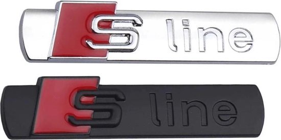 2 x Audi SLine Emblème autocollant noir Sline badge Logo