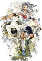Voetbal Soccer Voetballer Strijk Applicatie 21.5 cm / 32 cm / Multicolor