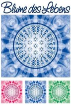 Mandala levensbloem Strijk Applicatie 19.2 cm / 17.2 cm / Blauw Rood Groen