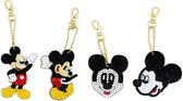 Diamond Painting  Sleutelhangers - Mickey Mouse - Set van 4 stuks - Hobbypakket - Volledig te beplakken