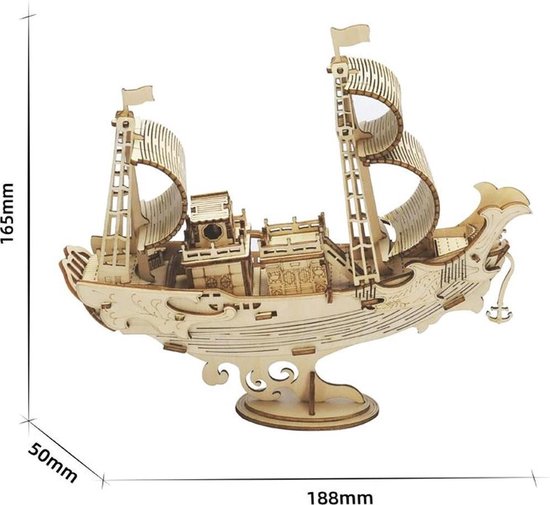 Robotime 3D puzzel modelbouw pakket Japanese Diplomatic Ship TG307
