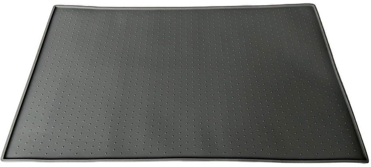 Bol.com Placemat voor voerbak - Voermat hond kat - Grijs - Siliconen - 48x30cm aanbieding