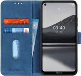 Nokia 3.4 Vintage Book Case Hoesje Wallet Blauw