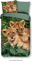 Good Morning Dekbedovertrek  Lion Cubs - 140x200/220 - Leeuwen Welpjes - Multi Kleur
