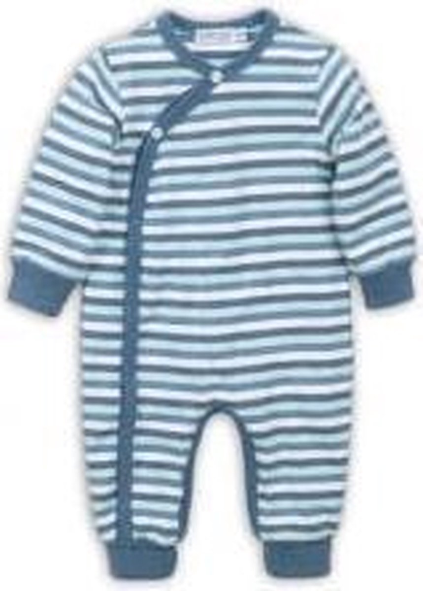 Dirkje Romper - Kruippakje - Gestreept blue melee + soft grey - maat 50