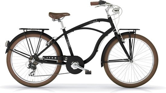 Jongens fiets MBM MAUI cruiser mat zwart 26 inch, H47, 7 versnellingen |  bol.com