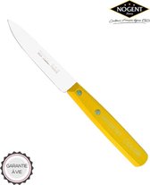 Couteau Nogent Office 9 cm tranchant lisse avec manche en bois jaune