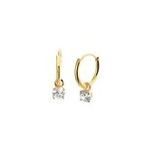 14krt Geelgouden Creolen met Zirkonia 14mm