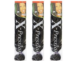 X-pression Ultra Braids-Nep Haar-Nummer / Color 2 - Hair Extentions- Meche X-pressions- Kanekelon Haar Extention- Zwart voor Vlechten Nep Haar om in te Vlechten- Nep Haar voor Kinderen