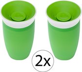 set van 2 - Munchkin Miracle sippy cup 360° drinkbeker - 296 ml - groen