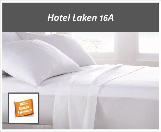 Hotel Laken 16A  100% Katoen 175g. g/m2  Wit - twijfelaar 180x300/4cm