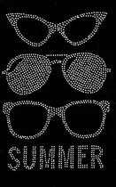 Zonnebril Brillen Summer Strass-steentjes Strijk Applicatie 17.7 m / 25.7 cm / Zilver