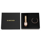 SJ WATCHES Geschenkset Victoria Horloge 28.5mm + Armbandje - Gift set - Geschenk set voor vrouwen - Rosegouden dames horloge geschenkset