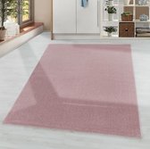 Impression Basics Laagpolig Effen Vloerkleed Roze- 140x200 CM.