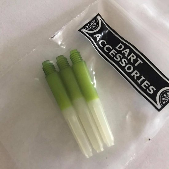 Duo Color Shafts Short Groen/Wit 3 stuks 35mm