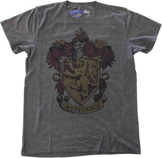 Harry Potter Heren Tshirt S Gryffindor Dyed Grijs