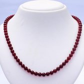 Brigada - ketting - rode barnsteen - 44 cm + 6 cm verlengstukje - sterling 925 zilveren sluiting