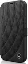 iPhone 12 Mini Bookcase hoesje - Mercedes-Benz - Effen Zwart - Leer