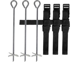 VirtuFit Trampoline Verankering Set - 183 en 251 cm - Zwart - 183 en 251 cm - 3 Spanbanden