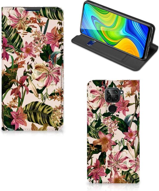 Hoesje ontwerpen Xiaomi Redmi Note 9 Smart Cover Valentijn Cadeautje Vrouw Bloemen