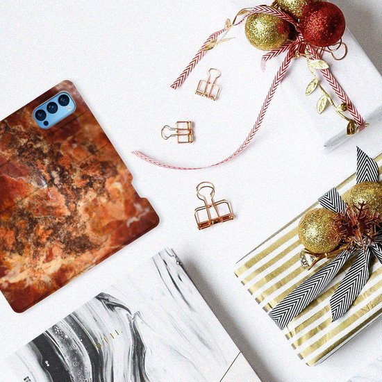 Etui Support OPPO Reno4 Pro 5G Etui Smartphone Marbre Marron