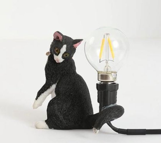 Kat Lamp - Cat lamp - Tafel / vloer lamp - zwart - Inclusief LED lamp |...  | bol.com