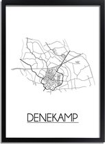 Denekamp Plattegrond poster A3 + Fotolijst Zwart (29,7x42cm) - DesignClaud