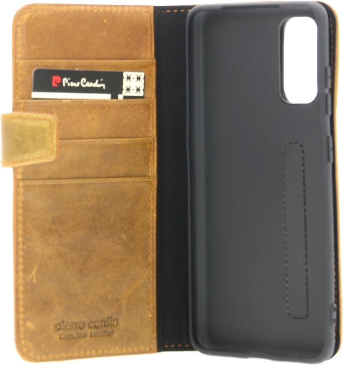 Pierre Cardin Bruin hoesje Samsung Galaxy S20 - Book Case - Echt leder