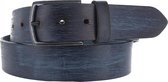 Leatherbelove - Vintage lederen broekriem - Blauw - 85 cm