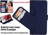 EmpX.nl Huawei P Smart (2020) Donker Blauw Boekhoesje | Portemonnee Book Case | Flip Cover Hoesje | Met Multi Stand Functie | Kaarthouder Card Case | Beschermhoes Sleeve | Met Pasj