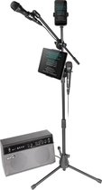RockJam 100 watt Bluetooth-karaokemachine en PA-systeem met twee karaokemicrofoons en microfoonstandaard