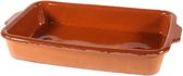 Bruine terracotta ovenschaal/serveerschalen 36 x 23 x 5 cm - Pamplona - Ovenschotel schalen - Bakvorm/braadslede