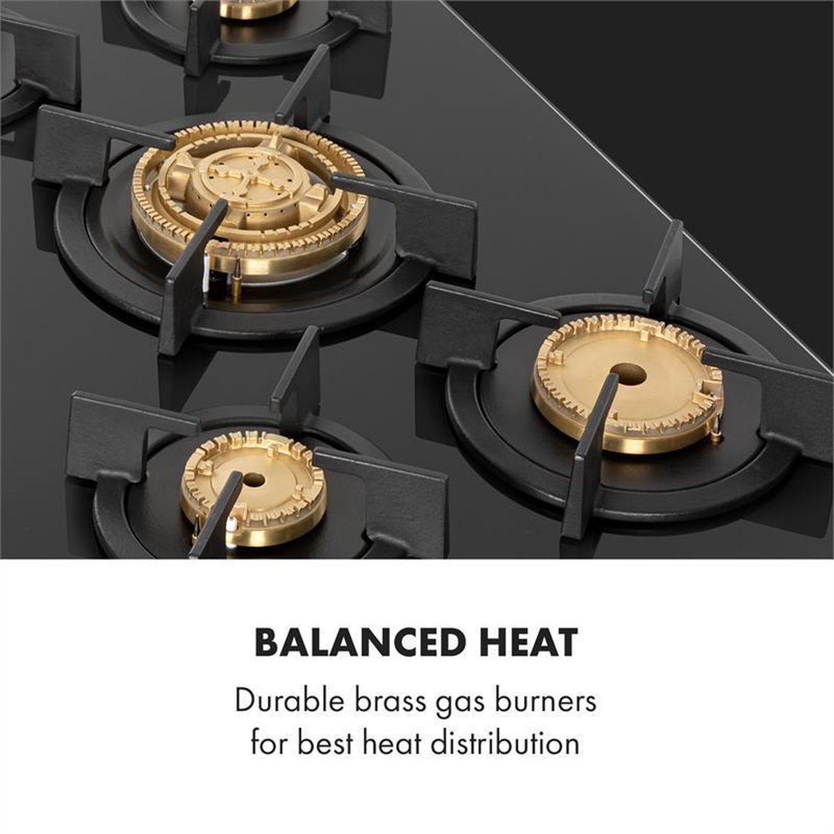 Klarstein Goldflame 5 plaque de cuisson gaz 5 feux laiton brûleur