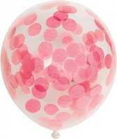 Confetti ballonnen licht roze 30cm | 6 stuks