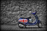 London Poster - Scooter Engelse Vlag  - Wandposter 60 x 40 cm