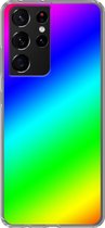 Samsung Galaxy S21 Ultra - Smart cover - Rainbow - Transparante zijkanten