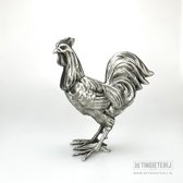 Tinnen Haan - Boerderijdieren - Cadeau boerderij - Unieke dierenbeeldjes - luxe geschenk - Miniatuur Haan