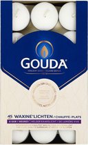 Gouda theelichten 6 branduren doos a 45 waxinelichtjes