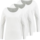 Zeeman dames T-shirt lange mouw - wit - maat 44 - 3 stuks | bol.com