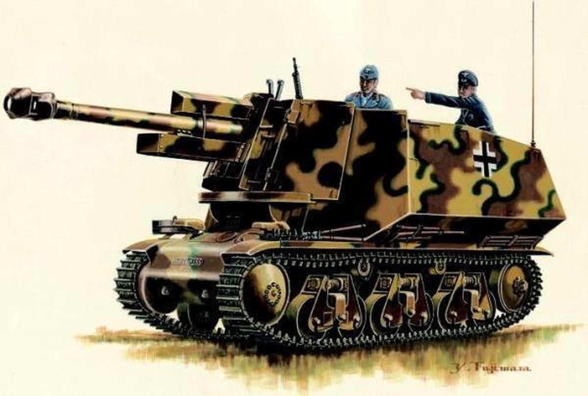 Trumpeter Modelbouwpakket Militaire voertuigen - 00353 39(H) 10,5cm leFH18(Sf.) auf Geschützwagen Becker Conversion WWII - Duitse Houwitser Plastic - 1:35 - Modelbouw