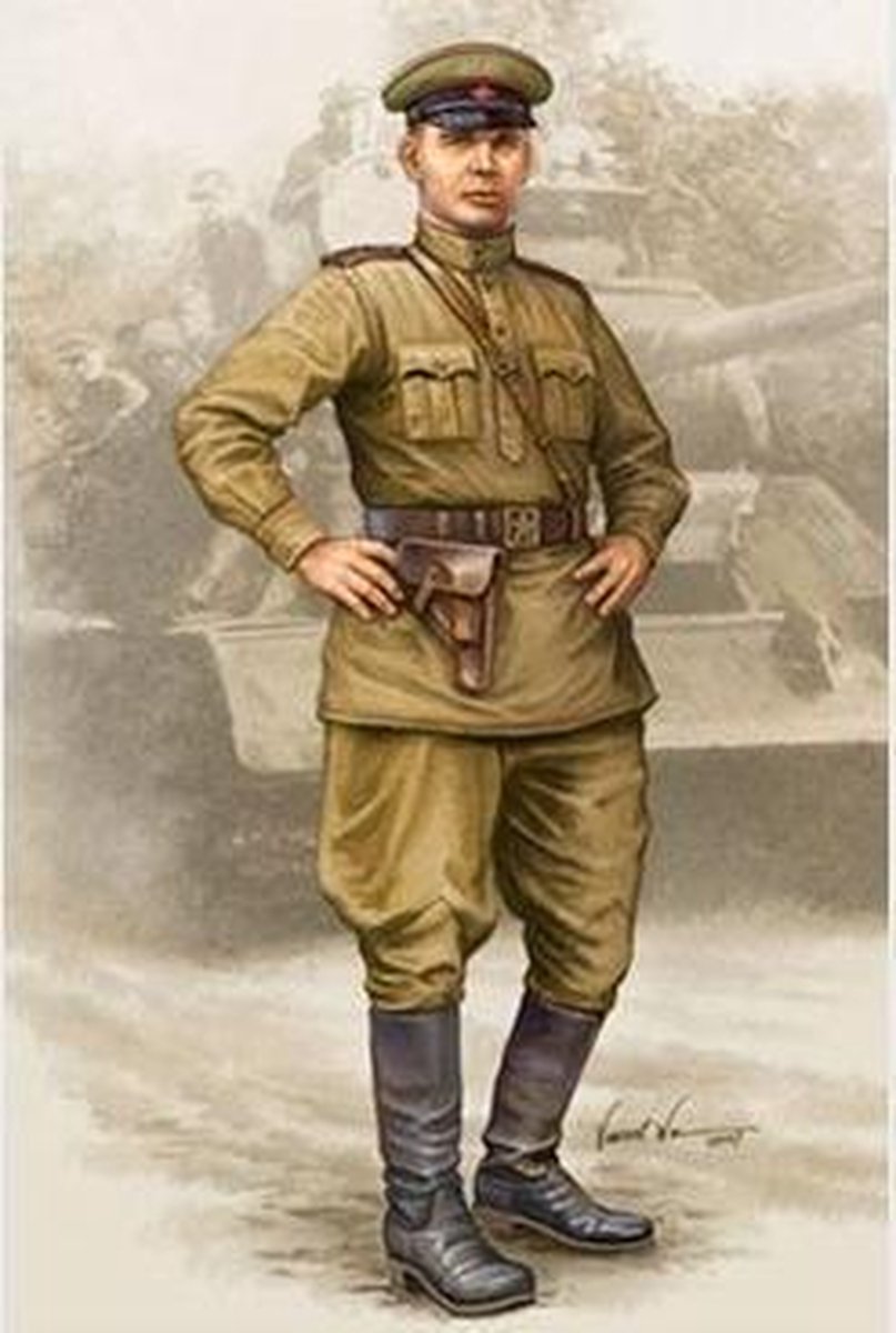 Trumpeter Modelbouwpakket Militaire voertuigen - 00704 Sovjet Officier WWII Vol.2 - Figuur Plastic - 1:16 - Modelbouw