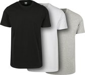 Heren T-Shirt 3-Pack basic color - dikke kwaliteit zw/wi/gr