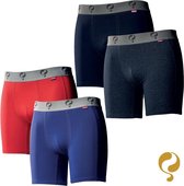 Quick Q1905 Bodywear Heren Boxershorts 4-Pack Jeans Navy Blauw Rood