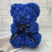 Rozenbeer Blauw - 25 cm - Valentijn cadeau - Rose bear -Roosjes - Teddybeer -speciaal voor jouw