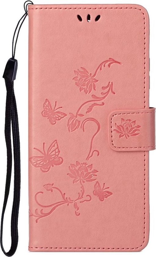 Samsung Galaxy S21 Hoesje - Coverup Bloemen & Vlinders Book Case - Pink