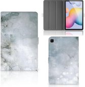 Book Cover Samsung Galaxy Tab S6 Lite | Tab S6 Lite 2022 Tablet Hoes met Standaard Painting Grey