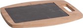 Leisteen Bamboe Serveerplank - Leisteen plateau - Leisteen bord - borrelplank met handvat - 35x28cm