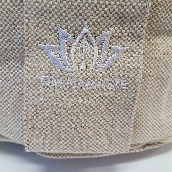Om Namaste Design Meditatiekussen Zitkussen Rond - Creme met Lotus - jute-look van Merkloos — afbeelding 2